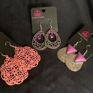 Paparazzi Pink and Silver Teardrop Earrings